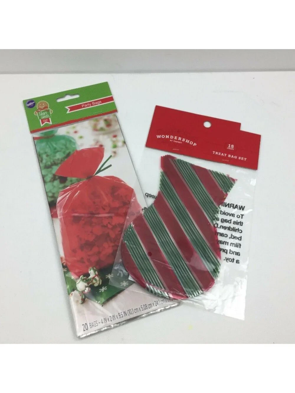 Wilton Wondershop 35 Treat Party Bag Gift Reg Green Stripes Twisty Ties